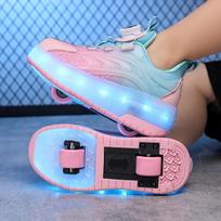 Runaway Shoes Girls Roller Skates Double Wheels Student Children Skating Girls Wheeled Sneakers 29