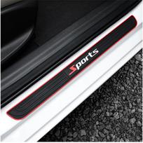 Naujas 4 vnt. Sportinio stiliaus automobilio durų slenksčio dangtelio panelė Žingsnio apsauga Guminis apsauginis padėkliukas