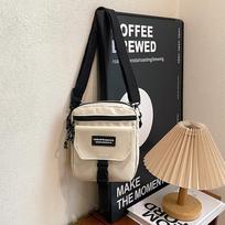 Men's trendy cool neutral nylon satchel, new trendy casual shoulder crossbody small square bag for women One Size balta