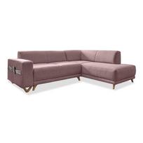Rožinės spalvos sulankstoma/su sandėliavimo vieta kampinė sofa (su dešiniuoju kampu/„L“ formos) Classy Sophie – Miuform