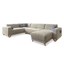 Smėlio spalvos sulankstoma/su sandėliavimo vieta kampinė sofa (su kairiuoju kampu/„U“ formos) Classy Sophie – Miuform