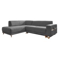 Pilkos spalvos sulankstoma/su sandėliavimo vieta kampinė sofa (su kairiuoju kampu/„L“ formos) Classy Sophie – Miuform