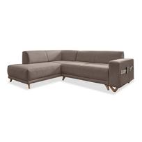 Rudos spalvos sulankstoma/su sandėliavimo vieta kampinė sofa (su kairiuoju kampu/„L“ formos) Classy Sophie – Miuform