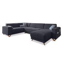 Antracito spalvos sulankstoma/su sandėliavimo vieta kampinė sofa (su kairiuoju kampu/„U“ formos) Classy Sophie – Miuform