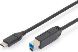 Digitus AK-300149-018-S, USB-C/USB-B, 1.8 m