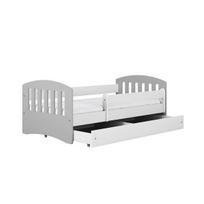 Vaikiška lova su stalčiumi ir čiužiniu Kocot Kids Classic, 180x80 cm, pilka