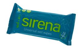 Sirena universalios drėgnos servetėlės, 15 vnt