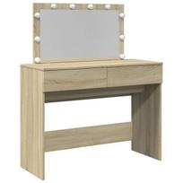 Kosmetinis staliukas，Makiažo stalas su LED, sonoma ąžuolo, 100x40x120cm CFE3817134
