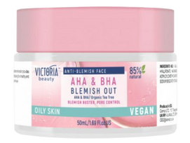 VICTORIA BEAUTY AHA + BHA odos būklę gerinantis veido kremas, 50 ml