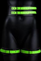 Šlaunų juostos, diržas ir antrankiai Ouch Glow in the Dark, L/XL dydžio