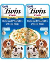INABA Dog Twin Vištiena, daržovės ir sūris sultinyje šunims 2x40 g