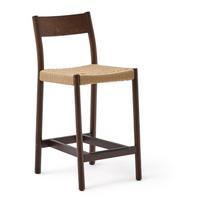 Rudos spalvos/natūralios spalvos iš ąžuolo masyvo baro taburetė (sėdynės aukštis 65 cm) Yalia – Kave Home