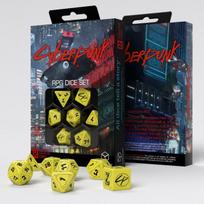 Žaidimų kauliukų rinkinys Cyberpunk RED RPG, geltonas