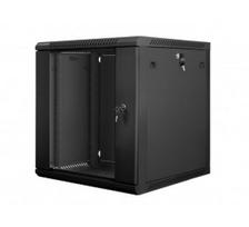 Lanberg | Rack cabinet 19" wall-mount 12U/600x600 (flat pack) with glass door | WF01-6612-10B | Black