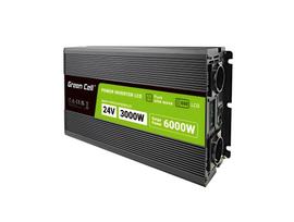 Įtampos keitiklis Green Cell PowerInverter LCD 24 V 3000W/60000W  Black