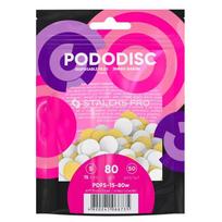 Staleks PapMam minkšto pagrindo keitimo dildės pedikiūro diskui, baltos S 80 grūdėtumo, 50 vnt. [PDFS-15-80W]