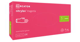 Vienkartinės nitrilinės pirštinės Mercator Nitrylex Magenta S 100 vnt.