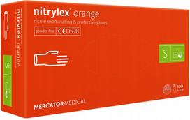 Vienkartinės nitrilinės pirštinės Mercator Nitrylex Orange S 100 vnt.
