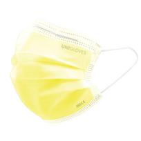 UNIGLOVES Medicininė kaukė su elastine juostele PROFIL PLUS YELLOW 3 sluoksnių, 50 vnt.