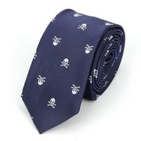 Kaklaraištis Skull Dark Blue White