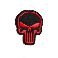 Antsiuvas medžiaginis Red Skull; 6.2x5cm