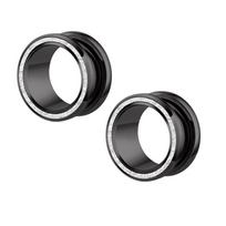 Auskarai tuneliai Steel Planet Black, 2vnt; 6mm, 8mm, 10mm, 12mm, 14mm, 16mm