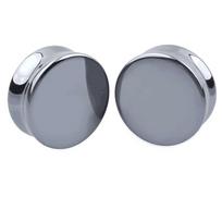 Auskarai tuneliai Hematite 2vnt; 6mm, 8mm, 10mm, 12mm, 14mm, 16mm