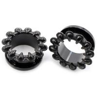 Auskarai tuneliai Claws Black, 2vnt; 8mm, 10mm, 12mm, 14mm, 16mm, 19mm, 22mm