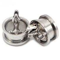 Auskarai tuneliai Jurassic Dino, 2vnt; 6mm, 8mm, 10mm, 12mm, 14mm