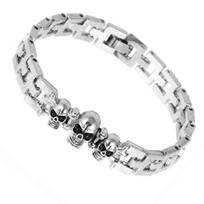 Apyrankė Shine Three Skulls silver; 19cm