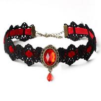 Kaklo juostelė Choker Red 728; 3cm