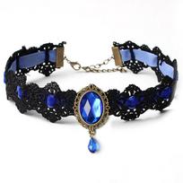 Kaklo juostelė Choker Blue 730; 3cm