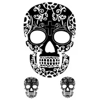 Laikina tatuiruotė Skull 33186; 10x6cm