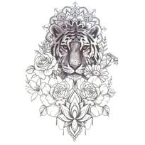 Laikina tatuiruotė Tigras 8305; 19x12cm