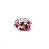 Karoliukas White Kristal R su raudonais kristalais; 5.5/12mm