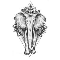Laikina tatuiruotė Dramblys 094; 10x6cm
