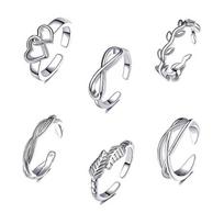 Žiedas kojos pirštų Summer Sand silver 01, 6vnt; 12-16 pritaikomo dydžio