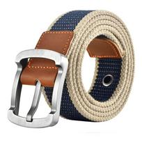Diržas medžiaginis Person Navy Blue Stripes; 110cm