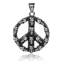Kaklo papuošalas Skull Peace Sign; 3.8cm