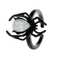Žiedas Spider Opal Black; 17.5-21 pritaikomo dydžio