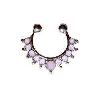 Auskaras į nosį Gangas Silver Pink; 1vnt