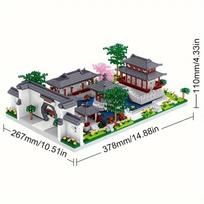 Suzhou sodo kinų klasikinio pastato mikro dalelių statybinių kaladėlių modelio dekoracija edukaciniai žaislai