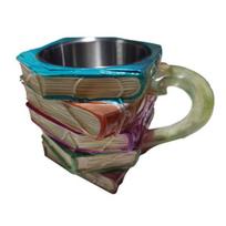 Tapybos Knygos Puodelis 3D Sukrautos Knygos Kavos Puodelis 300ml Unikalus Skaitymo Atmosferos Puodelis Literatūrinė Kolekcija Dovanos Knygų Mėgėjams 300ML