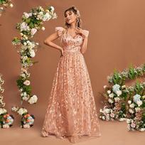 Elegantiška suknelė vakarui moterims - Aukštos klasės išleistuvių, sužadėtuvių ir pilnametystės ceremonijos princesės suknelė S