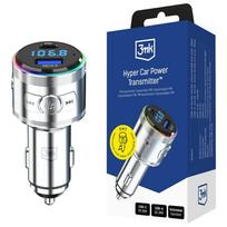 3MK Car charger Hyper Car 48W QC PD PPS USB-C/USB-A with silver audio transmitter