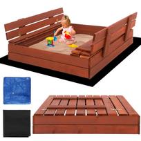 Uždengiama smėlio dėžė su suoliukais Springos SBP100SET04 100×100 cm