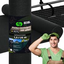 Tvoros uždangalas - tinklas nuo saulės ir vėjo 95%, 1.5x25 m, 180 g/m², grafitas