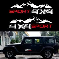 2 vnt baltas 4X4 kalnų automobilių lipdukas, grafinis vinilas, skirtas JEEP pikapui D-MAX Navara Truck Decal SUV
