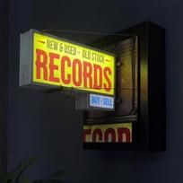 Retro plokštelių parduotuvės sieninis šviestuvas, geltonas akį traukiantis ženklas muzikos kambariui, barui ar studijos dekoravimui, plokštelių kolekcionieriams ir muzikos mėgėjams One Size