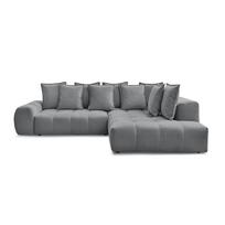Tamsiai pilkos spalvos iš šenilinio audinio sulankstoma/su sandėliavimo vieta kampinė sofa (su dešiniuoju kampu/„L“ formos) Everest – Bobochic Paris